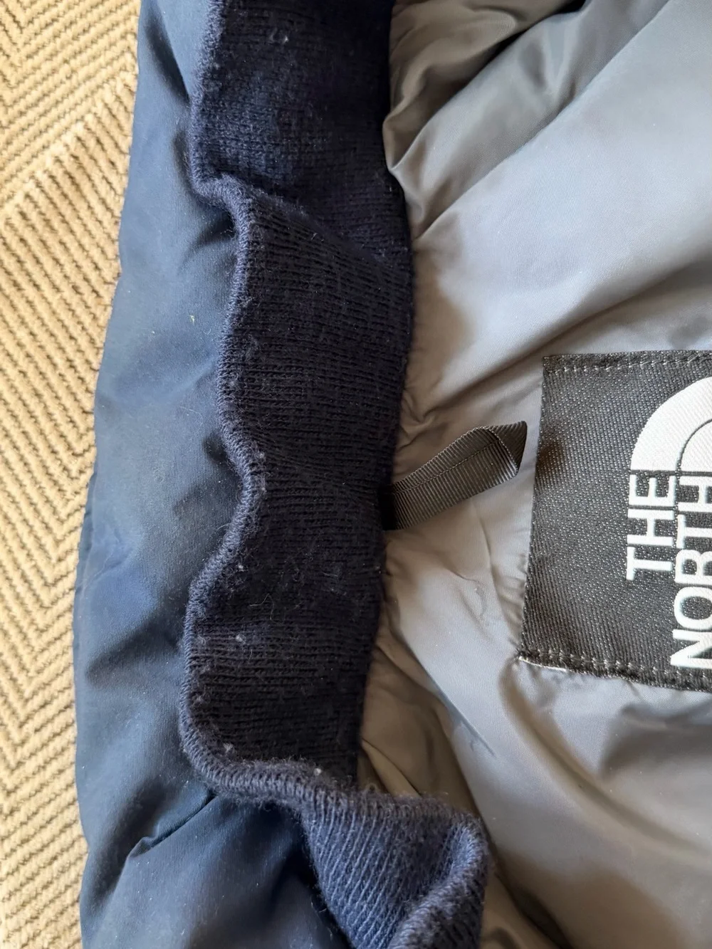 Vintage North Face Men's Navy Blue Puffer Ski Parka